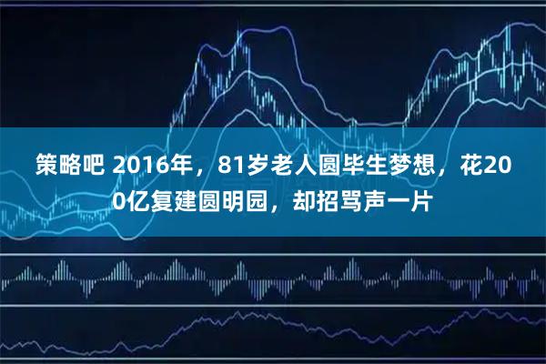 策略吧 2016年，81岁老人圆毕生梦想，花200亿复建圆明园，却招骂声一片